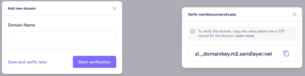 Adding a Domain - Step 2