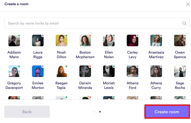 Creating a direct room - Step 3