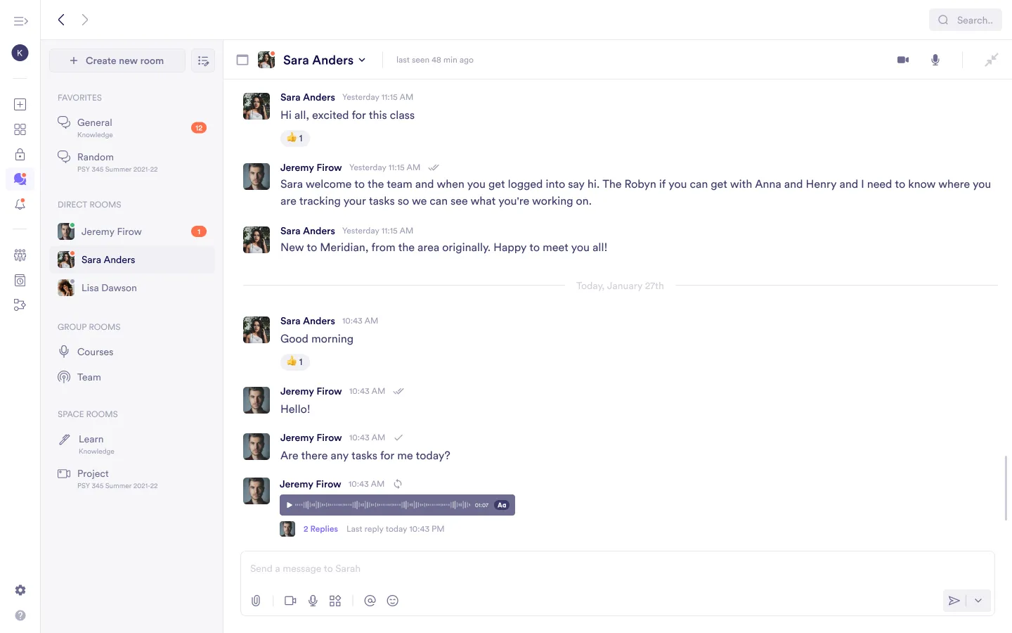 Direct room interface